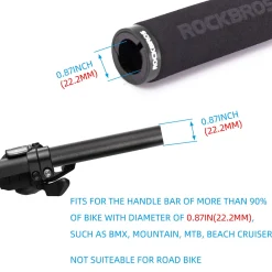 ROCKBROS Bike Grips Foam Single Lock on Bicycle Soft Comfortable Non-Slip Bike Handle Grips