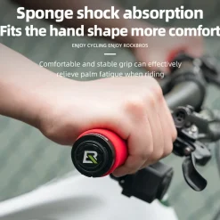 ROCKBROS Bike Grips Shock Absorption Foam Bike Handle Grips Soft Comfortable Non-Slip Double Locked on
