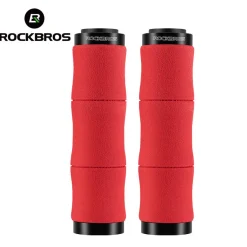 ROCKBROS Bike Grips Shock Absorption Foam Bike Handle Grips Soft Comfortable Non-Slip Double Locked on