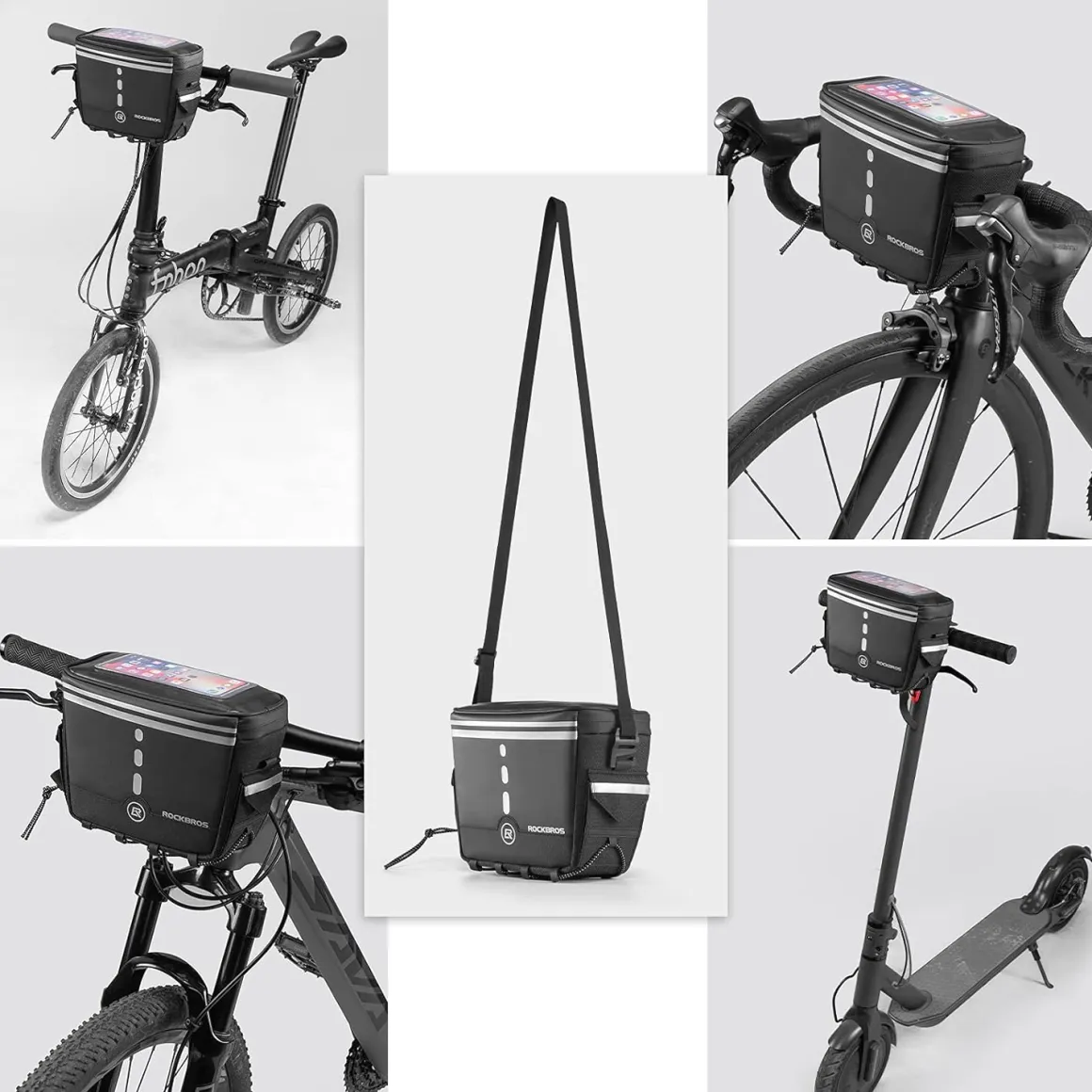 ROCKBROS Bike Handlebar Bag Bicycle Front Storage Bags