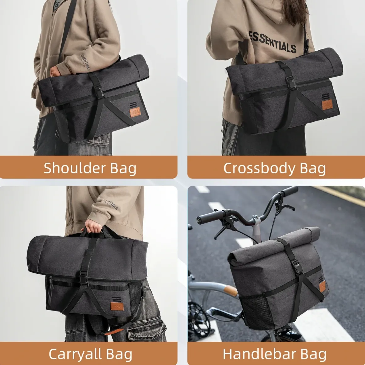 ROCKBROS Bike Handlebar Folding Bike Bag Bike Accessories Bike Storage 8L-10L