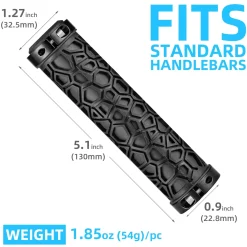ROCKBROS Bike Handlebar Grips Double Lock-on Non-Slip Grips for MTB, BMX 22.2mm