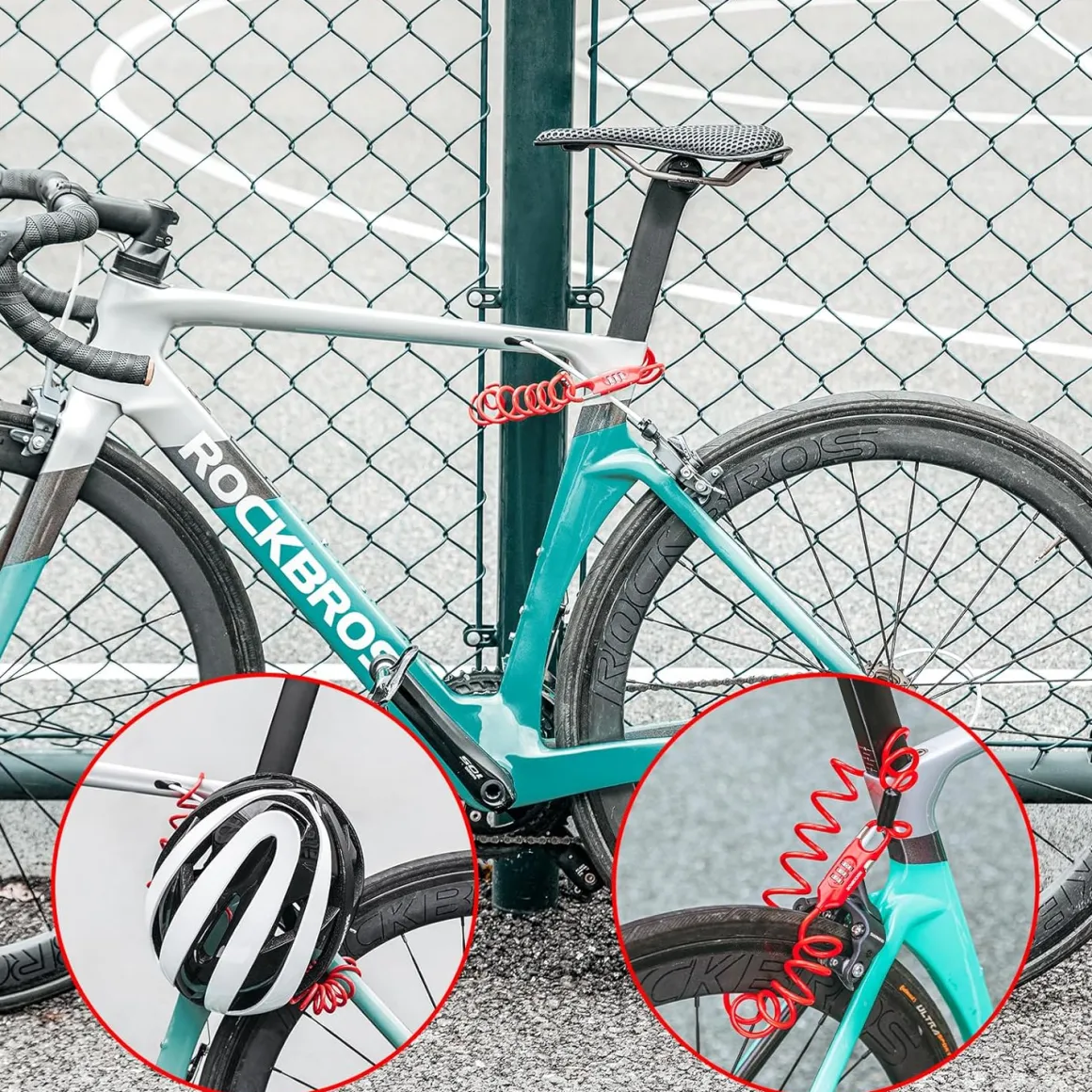 ROCKBROS Bike Lock Cable Combination Bicycle Lock - 6FT Long, Portable, Anti-Theft