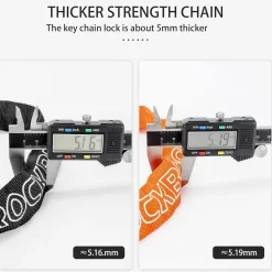 ROCKBROS Bike Lock Chain Bicycle Lock, Heavy Duty Anti Theft