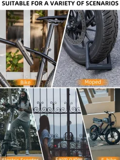 ROCKBROS Bike Lock Set Heavy Duty Bike U Lock with 4 Ft Security Steel Cable