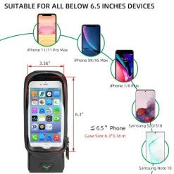 ROCKBROS Bike Phone Mount Bag Waterproof Bike Phone Front Frame Bag under 5.8