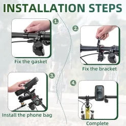 ROCKBROS Bike Phone Mount Bag 270°Rotatable Quick Release Bike Phone Holder Handlebar Bag