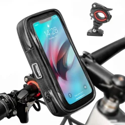 ROCKBROS Bike Phone Mount Bag 270°Rotatable Quick Release Bike Phone Holder Handlebar Bag