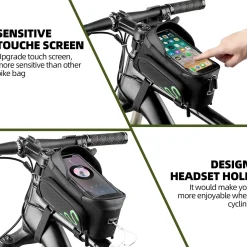 ROCKBROS Bike Phone Mount Frame Bag Bike Bicycle Phone Holder with Side Bags