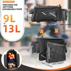 ROCKBROS Bike Rack Bag 13L Maximum Capacity
