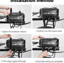 ROCKBROS Bike Rack Bag Saddle Pannier Bag Waterproof 6L or 9L