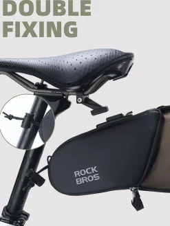 ROCKBROS Bike Saddle Bag, Bike Seat Bag With Bucket Quick Release 0.8-1.3L