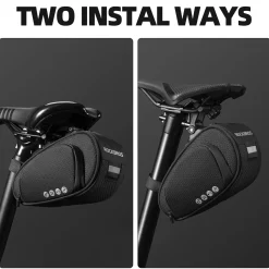 ROCKBROS Bike Saddle Bag Under Seat with Adjustable Mounting, Large Storage Pouch