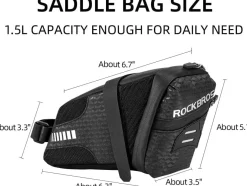 ROCKBROS Bike Saddle Bag Under Seat 1.5L Cycling Accessories Storage Pouch