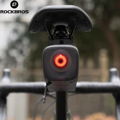 ROCKBROS Bike Saddle Bag Waterproof with Brake Sensor Tail Light