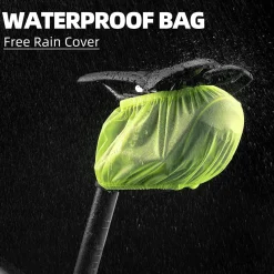 ROCKBROS Bike Seat Bag with LED Light, Waterproof, 3D Shell, and Rain Cover