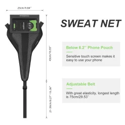 ROCKBROS Bike Sweat Guard Bicycle Trainer Sweat Net with Phone Pouch below 6.2’’