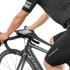 ROCKBROS Bike Sweat Guard Bicycle Trainer Sweat Net with Phone Pouch below 6.2’’