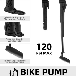 ROCKBROS Bike Tool Kit with Tire Pump, Multi-Function Tool, Patches, Portable Repair Bag