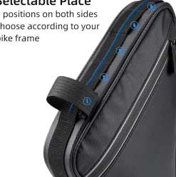 ROCKBROS Bike Triangle Frame Bag, with Two Side Pockets, 1.5L