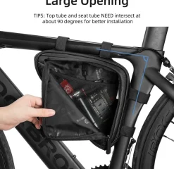 ROCKBROS Bike Triangle Frame Bag, with Two Side Pockets, 1.5L