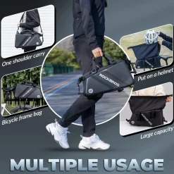 ROCKBROS Bike Trunk Bag Top Expandable Rear Rack Bag, EVA Hard Shell