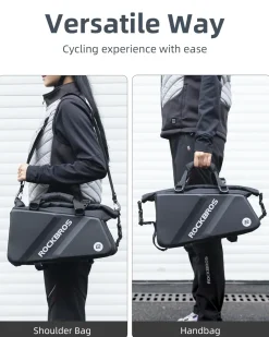 ROCKBROS Bike Trunk Bag Top Expandable Rear Rack Bag, EVA Hard Shell
