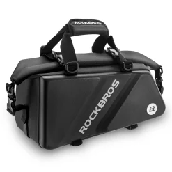 ROCKBROS Bike Trunk Bag Top Expandable Rear Rack Bag, EVA Hard Shell