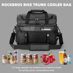 ROCKBROS Bike Trunk Cooler Bag Bicycle Rack Rear Seat Carrier Insulated Panniers 11L