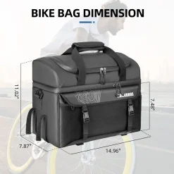 ROCKBROS Bike Trunk Cooler Bag Bicycle Rack Rear Seat Carrier Insulated Panniers 11L
