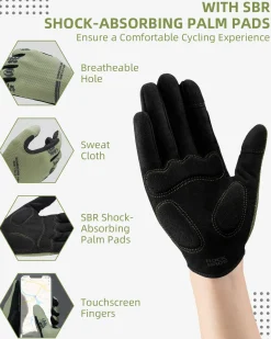 ROCKBROS Breathable Cycling Gloves for Men - Touchscreen MTB Gloves
