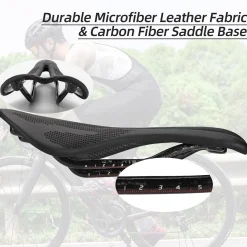 ROCKBROS Carbon Fiber Bike Saddle Lightweight Shock-Absorbing Comfort for Men Women