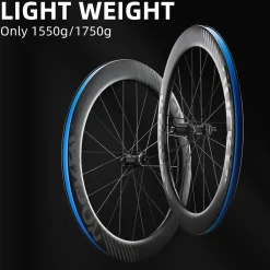 ROCKBROS 700c Carbon Fiber Disc Rim 38/50/65 mm 1.6-1.7 kg Clincher Wheelset