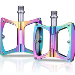 ROCKBROS Colorful MTB Bike Pedals Durable Aluminum Anti-Skid 3 Bearings 9/16