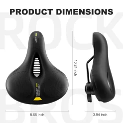 ROCKBROS Comfort Bike Saddle Soft Wide Seat for Men Women with Shock Absorption