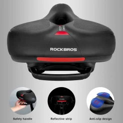 ROCKBROS Comfort Bike Saddle Soft Wide Seat for Men Women with Shock Absorption