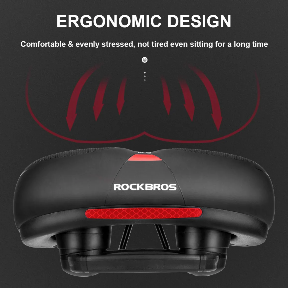 ROCKBROS Comfort Bike Saddle Soft Wide Seat for Men Women with Shock Absorption