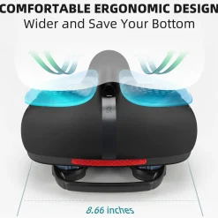ROCKBROS Comfort Gel Bike Seat Breathable Waterproof Saddle Cruiser/Mountain/Fat Bikes