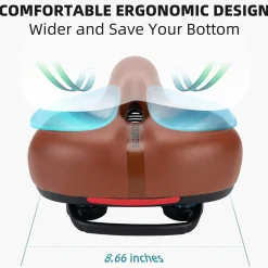 ROCKBROS Comfort Gel Bike Seat Breathable Waterproof Saddle Cruiser/Mountain/Fat Bikes