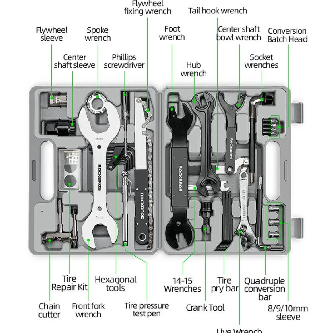 ROCKBROS Complete Bike Tool Kit for Mountain/Road Bike Maintenance