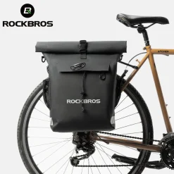 ROCKBROS Convertible Waterproof Bike Rack Bag 18L Adjustable Capacity Backpack Straps