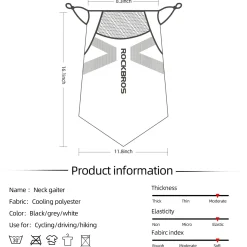 ROCKBROS Cooling Neck Gaiter with Ear Loops – Breathable Summer Face Cover for Cycling Fishing