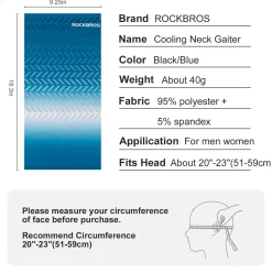 ROCKBROS Cooling Neck Gaiter Face Mask Fishing Scarf Face Cover for Men Women