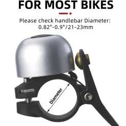 ROCKBROS Copper Alloy Bike Bell, Loud Classic Ring, Fits 21-23mm Handlebars for Adults