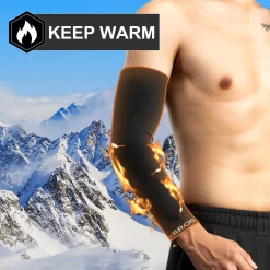 ROCKBROS Cycling Arm Warmers for Men and Women Thermal Knit Arm Sleeves for Running Football Driving