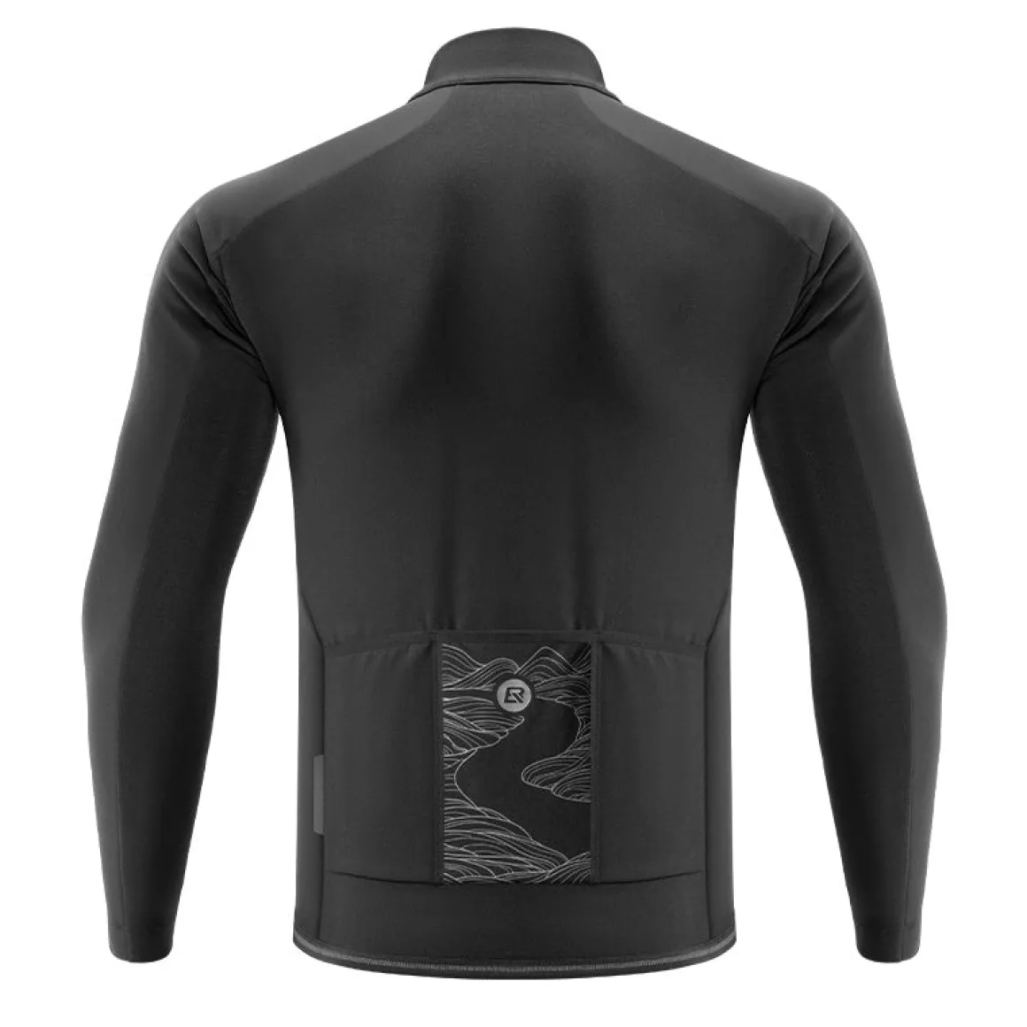 ROCKBROS Cycling Jersey Men Long Sleeve Bike Shirt with Full Zipper Rear Pocket