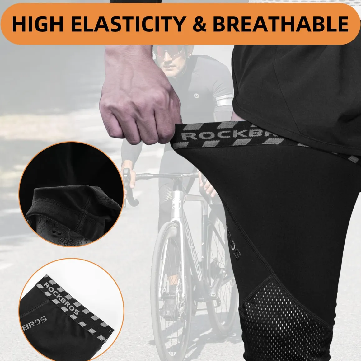 ROCKBROS Cycling Leg Warmers Thermal Long Leg Sleeves for Men Women Legwarmer