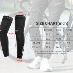 ROCKBROS Cycling Leg Warmers Thermal Fleece Windproof Compression Knee Sleeves for Men Women