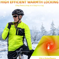 ROCKBROS Cycling Thermal Bike Jackets Winter Warm UP Breathable Windproof 3 Pockets