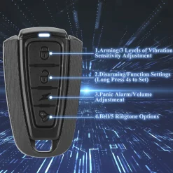 ROCKBROS 115dB Bike Alarm Vibration Motion Sensor Waterproof Motorcycle Alarm